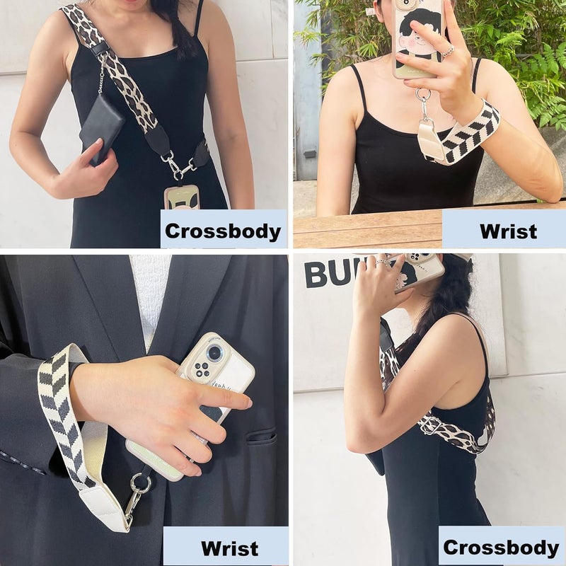 SCINYMC Clip and Go Strap for Phone with Wallet Crossbody, Adjustable Phone Strap with Wallet, Phones Straps with Zippered Pouch, Crossbody iPhone Straps for All Phones, Green-Purple - Image 3